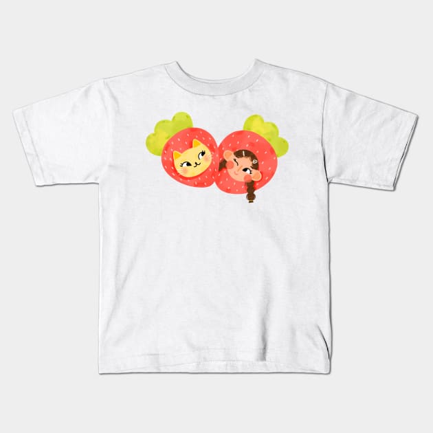Berry bestie Kids T-Shirt by Mangayubecik